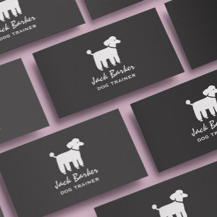 Vit Poodle Grafik Visitkort
