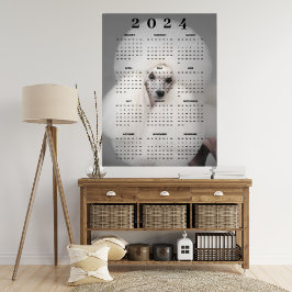 Vit Poodle Hund Snygg Frisyr Foto 2024 Kalender Poster