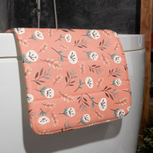 Vit poppies Bath Mat in Red Badrumsmatta