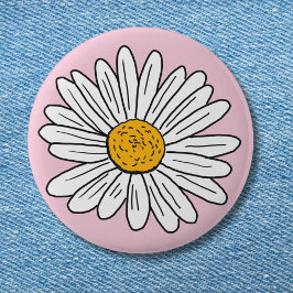 Vit Prästkrage Blomma Blommig Kritisktillämpad Kon Knapp