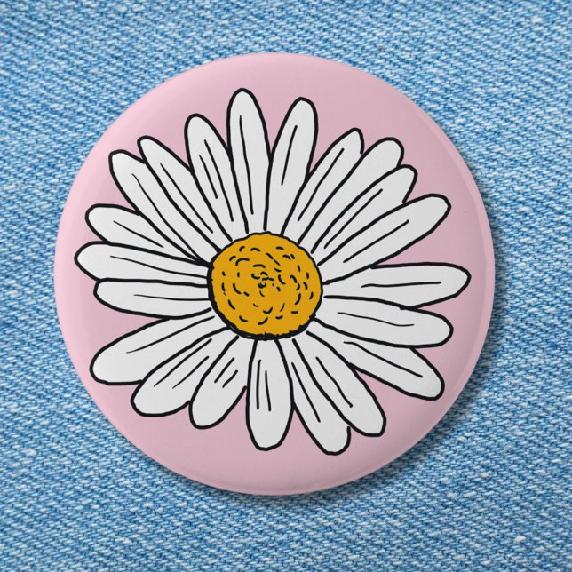 Vit Prästkrage Blomma Blommig Kritisktillämpad Kon Knapp (In situ)