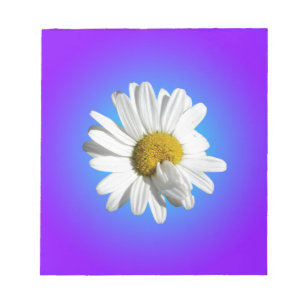 Vit Prästkrage Blomma Blommig Lila Blå Gradient Anteckningsblock