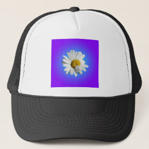 Vit Prästkrage Blomma Blommig Lila Blå Gradient Truckerkeps