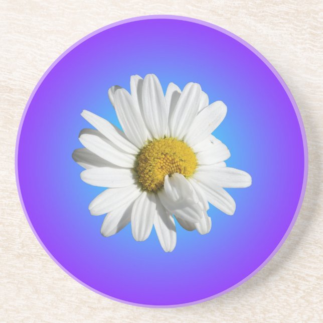 Vit Prästkrage Blomma Blommig Lila Blå Gradient Underlägg (Framsidan)