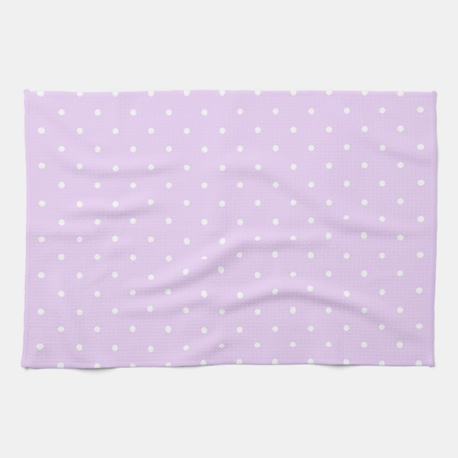 Vit prick rosa bakgrund Elegant prickig prick Kökshandduk (Horisontell)