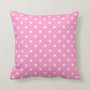 Vit pricker, den rosa polka dotsmodellen kudde