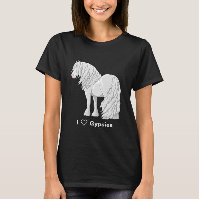Vit prickig grå Gypsy Vanner-häst Tröja (Framsida)