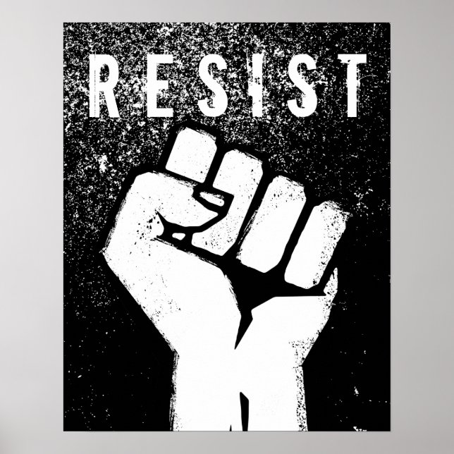Vit protestnäve poster (Framsidan)