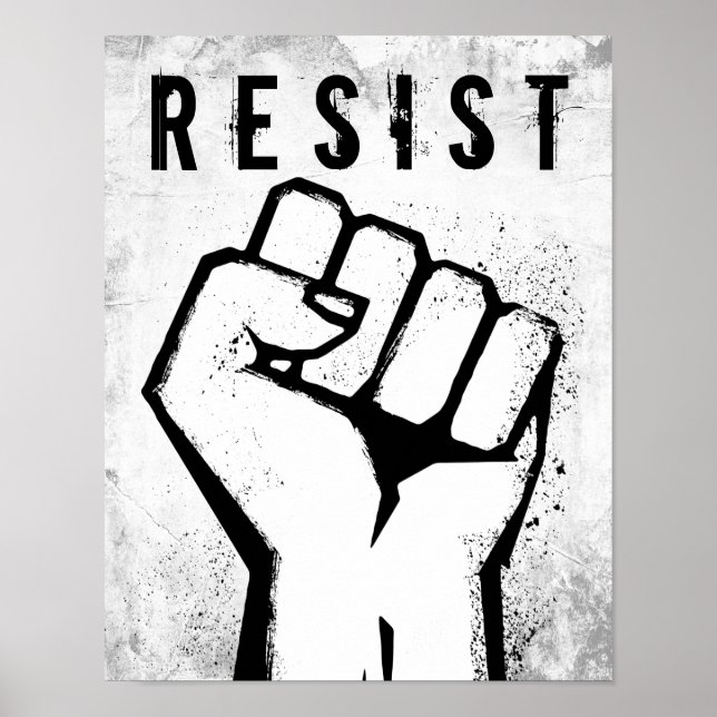 Vit protestnäve poster (Framsidan)