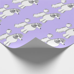 Vit Pudel Lilac Wrapping Papprare Presentpapper