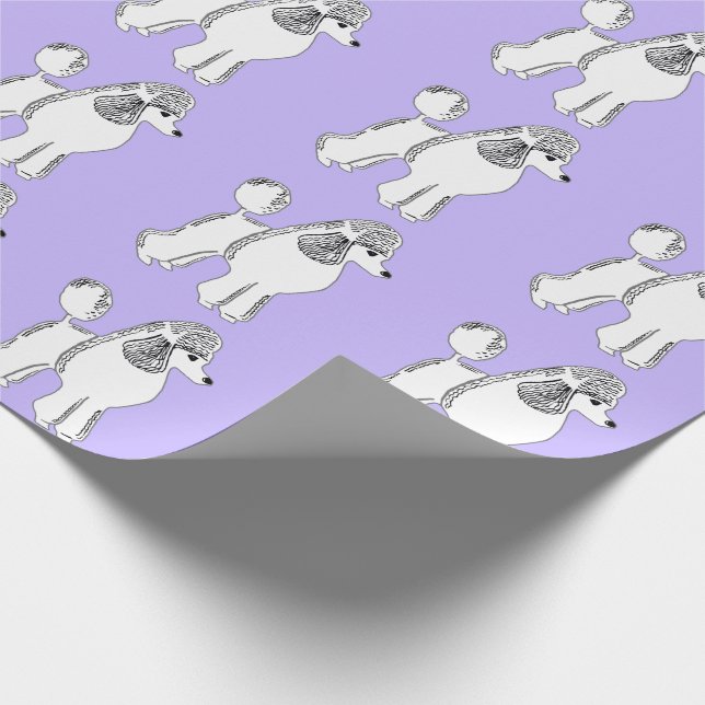 Vit Pudel Lilac Wrapping Papprare Presentpapper (Hörn)