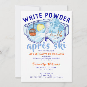 Vit Puder & Après Ski Mountain Ski Möhippa Inbjudningar