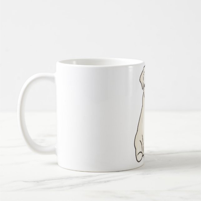Vit pug Magic Kaffemugg (Vänster)
