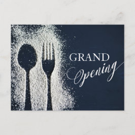 Vit pulversocker Restaurant Grand Open Inbjudan Vykort