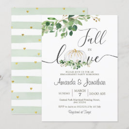 Vit Pumpa Förlovning Grönska Blommig Fest Inbjudningar