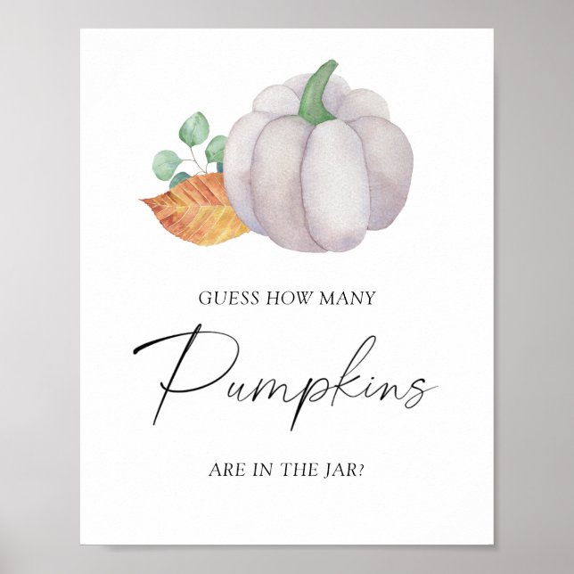 Vit pumpa - gissa hur många pumpor poster (Framsidan)