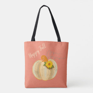 Vit Pumpa Glad Höst Totebag Marknadspåse Tygkasse