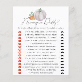 Vit pumpa - mamma- eller pappbabyduschspel