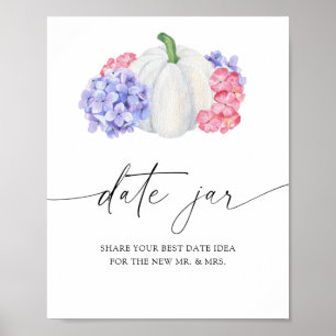 Vit pumpa - nattliga idéer. Datum burk möhippa Poster