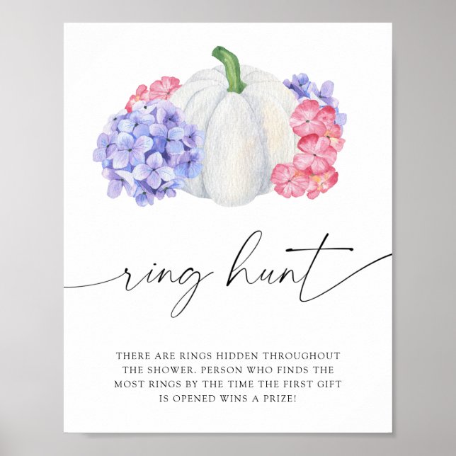 Vit pumpa - ringjakt bröllopsdusch spel poster (Framsidan)