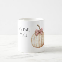 Vit pumpa röd slinga kaffemugg