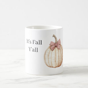 Vit pumpa röd slinga kaffemugg