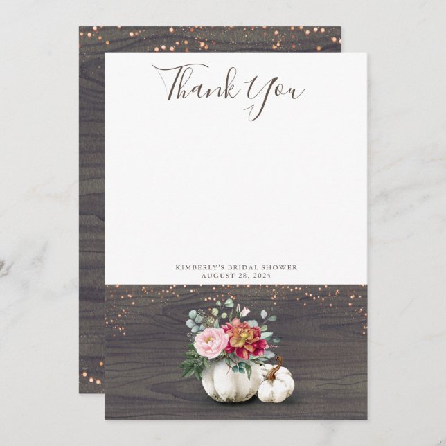 Vit pumpa rustik trä tack (Fram/baksida)