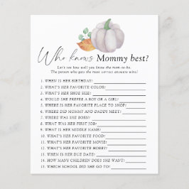 Vit pumpa - Vem vet mest om mamma spel