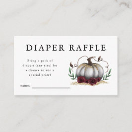 Vit Pumpkin Baby Shower Diaper Raffle Biljett Tilläggskort