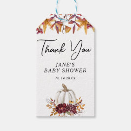 Vit Pumpkin Baby Shower Tack Presentetikett