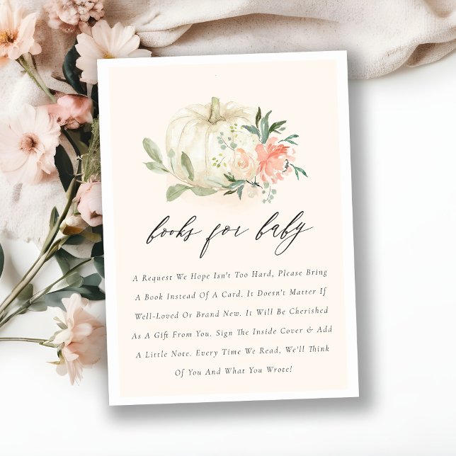 Vit Pumpkin  Blommigt Bokar för babyskor Tilläggskort (Skapare uppladdad)