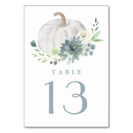 Vit Pumpkin-Elegant Succulent Fall Chic Bröllop Bordsnummer