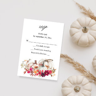 Vit Pumpkin Fall Blommigt no Meal OSA VER Kort