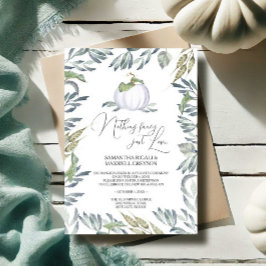 Vit Pumpkin Greenery Elopement Reception Inbjudningar