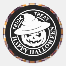 Vit Pumpkin Happy halloween Black/Orange Play Runt Klistermärke