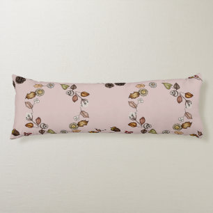 Vit Pumpkin med Höst löv Kroppskudde