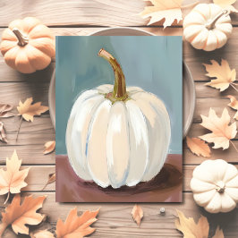 Vit Pumpkin-Thanksgiving vattenfärg Helg Vykort