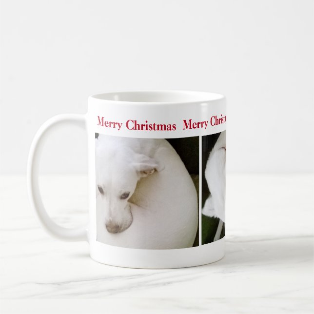 Vit Puppy-Hund, vacker Polar Kaffemugg (Vänster)