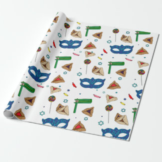 Vit Purim Wrapping Papper Presentpapper