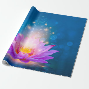 Vit Purpur Lotusblomma Zen Blå Presentpapper