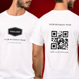 Vit QR-Anpassningsbar och Logotyp för säljfrämjand T Shirt
