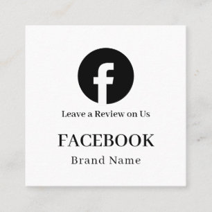 Vit QR Facebook Recensioner Minimal Anpassad Län Fyrkantigt Visitkort