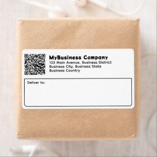 Vit QR-kod - Business Shipping-etikett Fraktsedel