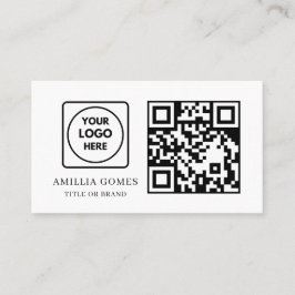 Vit QR-kod | Modern Minimal Anpassad Kontakt  Visitkort