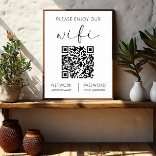 Vit QR-kod - njut av vårt WiFi Poster
