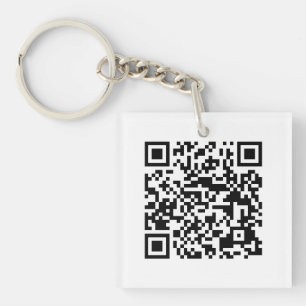 Vit QR KODIFIERAR den beställnings- nyckelringen