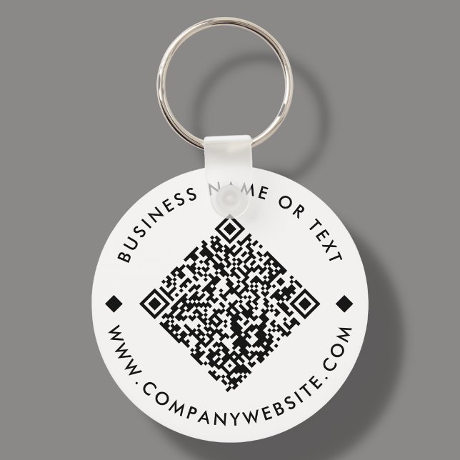 Vit | QR-kodnyckelkedja för Business Anpassningsba Nyckelring (Skapare uppladdad)