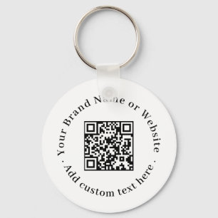 Vit QR Minimalistisk Ren Budgetdesign Nyckelring