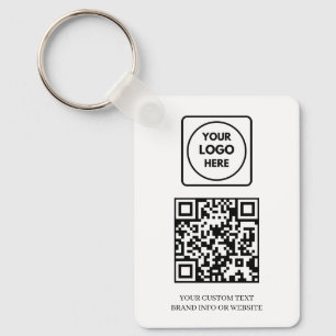 Vit QR Professionell logodesign för företag Nyckelring