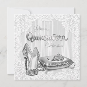 Vit Quinceanera Inbjudningar